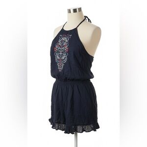 Hollister Dark Blue Embroidered Romper